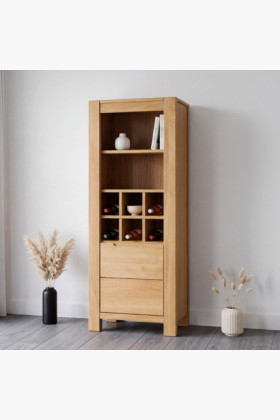 Dubové Weinregal mit Flaschenfächern 60x40 cm Naturholz